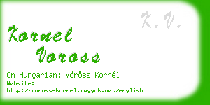 kornel voross business card
