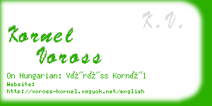 kornel voross business card